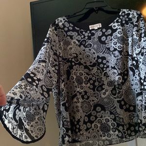 Nanette Lepore black white blouse